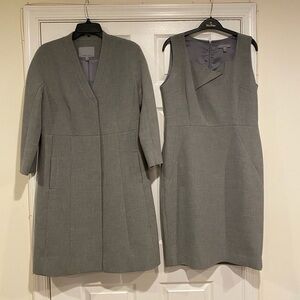 Classiques Entier Elegant Gray Long Sleeve Dress Set